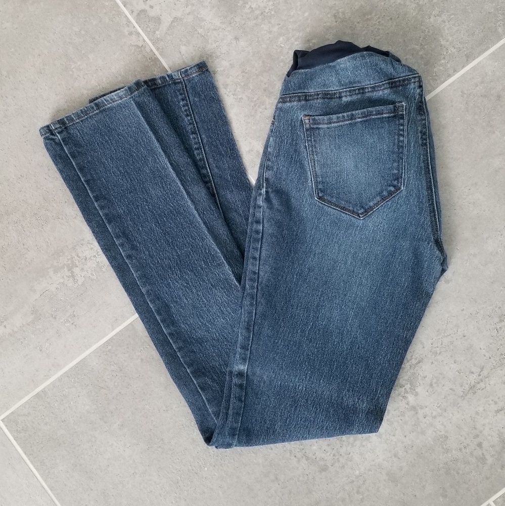 Straight, long, Indigo Blue maternity jeans